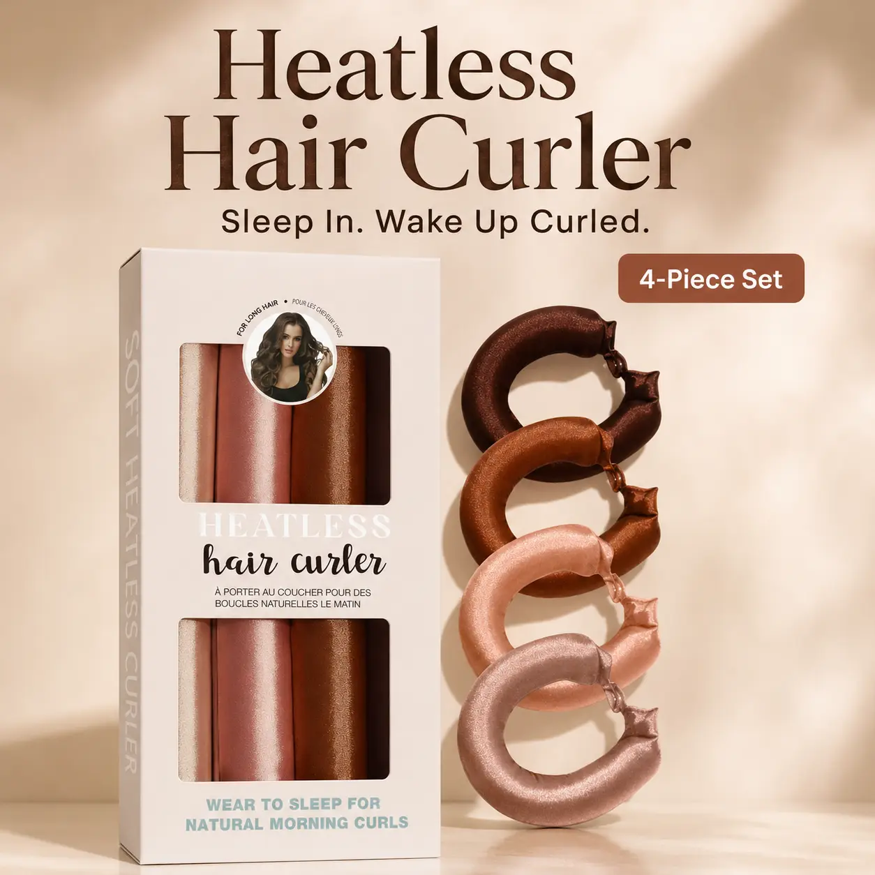 Heatless Hair Curler Set, No Heat Curling Rod for Overnight Curls, Soft Hair Roller Kit for Natural Waves and Easy Hairstyle