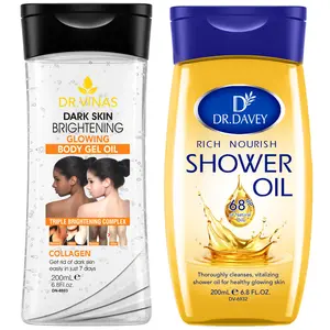 2pcs Glowing Body Oil + Rich Nourish Shower Oil Set, Skin Care Oil, Moisturizing, All Seasons, Travel Friendly, for Body, Face, Hands, Feet, Lips, Eyes