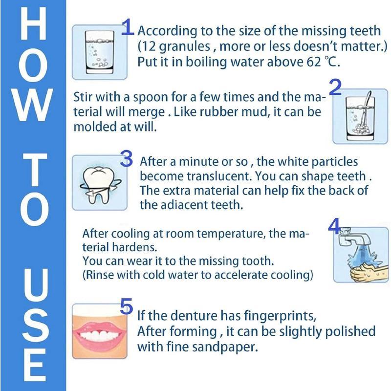 【2 pcs】temporary tooth replacement kit, moldable dentures, providing immediate and confident smiles, denture