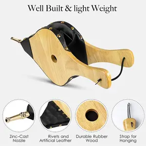 Fireplace Bellows 17"x 7.5" Large Wood Fire Blower with Hanging Strap for Indoor Fireplace BBQ Grill Chimney Hand Bellow Pump
