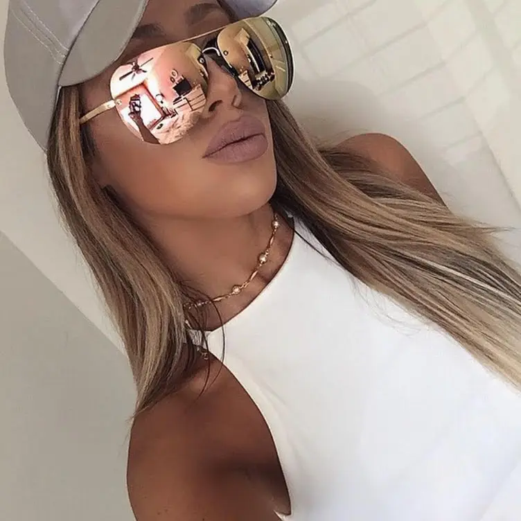 Women's Vintage "DA MUSE" Sunglass Aviators by Shadz GAFAS - Full Rim Natural Material, Rose Gold Metal Frame, Mirrored UV-Blocking Eyewear, Beach Sunglasses, Casual Stylish Glasses, Unisex Easy Styling Accessory (One Size)