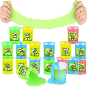 Glow in The Dark Slime – 24 Pack Neon Party Favors for Kids, Sensory Toy for Boys & Girls Ages 5+, Non-Toxic, Stretchy, Gooey Fun – Birthday, Halloween, Classroom & Treat Bags