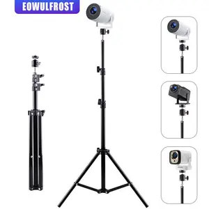 120cm Portable Projector Stand, Retractable Universal 1/4 Screw Floor Tripod, Adjustable Camera Traveling Product, Ideal for Home & Office Use