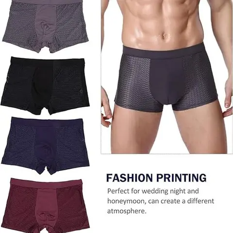 [4-Paris] Breathable Mesh Ice Mesh Underwear Men's ComfortSoft Moisture-Wicking Boxers Briefs Fashionable Men's Underpants