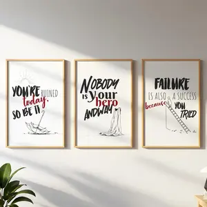Dark Humor Wall Art Set, Minimalist Motivational Quote  , Sarcastic  Posters for Home Office Decor