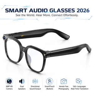 2026 AI Wearable Smart Glasses with 8MP High-Quality Lenses, HD Camera, Dual Speakers, Directional Sound Output, Smart Touch + Physical Buttons, Hands-Free Photography, 160+ Language Real-Time Translation, Bluetooth Wireless Calling