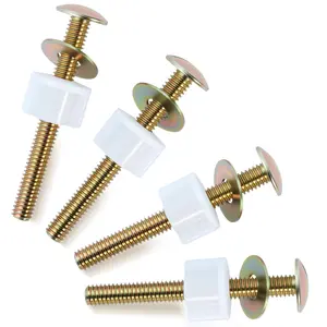 4 Sets Toilet Seat Screws Replacement Kit, Universal Toilet Seat , Sturdy Toilet Screws for Seat, Toilet Lid Screws Easy to Install, Toilet Screws with Nylon Nuts and Metal WashersQuesear