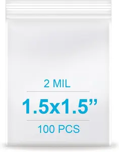 8''x 10'', (Pack of 100) 2 mil Thick Clear Plastic Reclosable Zip Poly Bags with Resealable Lock Seal Zipper for Photo, Jewelry, Bakery, Treats, Travel, Storage, Packaging & Shipping…