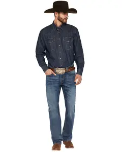 Ariat Men's M4 Heath Thornton Medium Wash Relaxed Bootcut Stretch Denim Jeans - 10074800