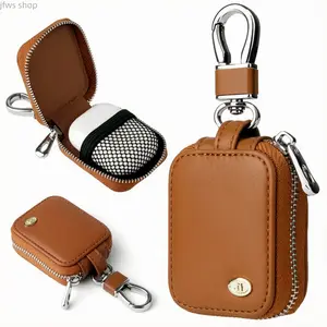 2026 NEW Universal Leather AirPods Protective Case Portable Anti-Scratch Dustproof Shock Resistant Cover With Detachable Keychain Slim Fit Durable Skin Friendly Practical Daily Carry Accessory For Wireless Earbuds Protection