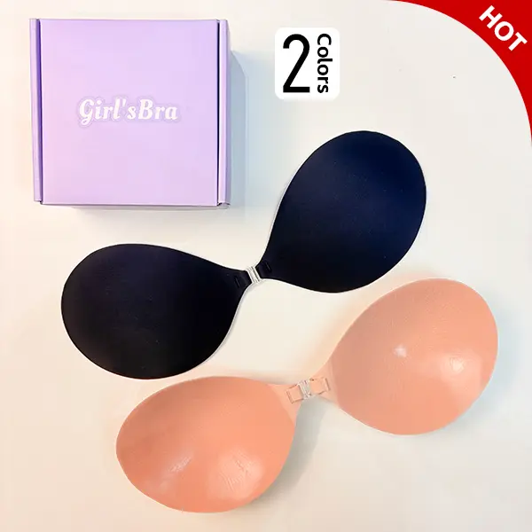Women's Reusable Lightweight Adhesive Fabric Push-Up Bra, 2-Pair Strapless Invisible Lift Sticky Inserts for Backless Dresses, Parties
