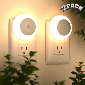 Led Night Lights Plug into Wall 2 Pack Nightlight Plug in Dusk to Dawn Sensor Lights Indoor Night Light for Hallway Bathroom Bedroom Kitchen
