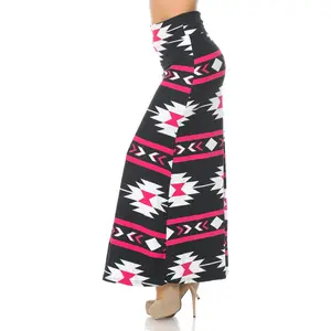 Buttery Smooth Magenta Aztec Tribal Plus Size Maxi Skirt