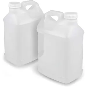 2.5 Gallon Heavy Duty F-Style Jugs with Foam Lined Lids - Hdpe Containers for Frozen Drink Mixing, Cold Brewing, Beverage, Liquid, Water Storage - 2 Pack