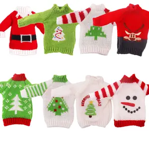 Winter Sweater for 30cm Dolls, Plush Christmas Tree Pattern, Doll Clothes, Elf Toy Accessories, Warm Knitted Clothing, Birthday Gift, Stylish Doll Clothes