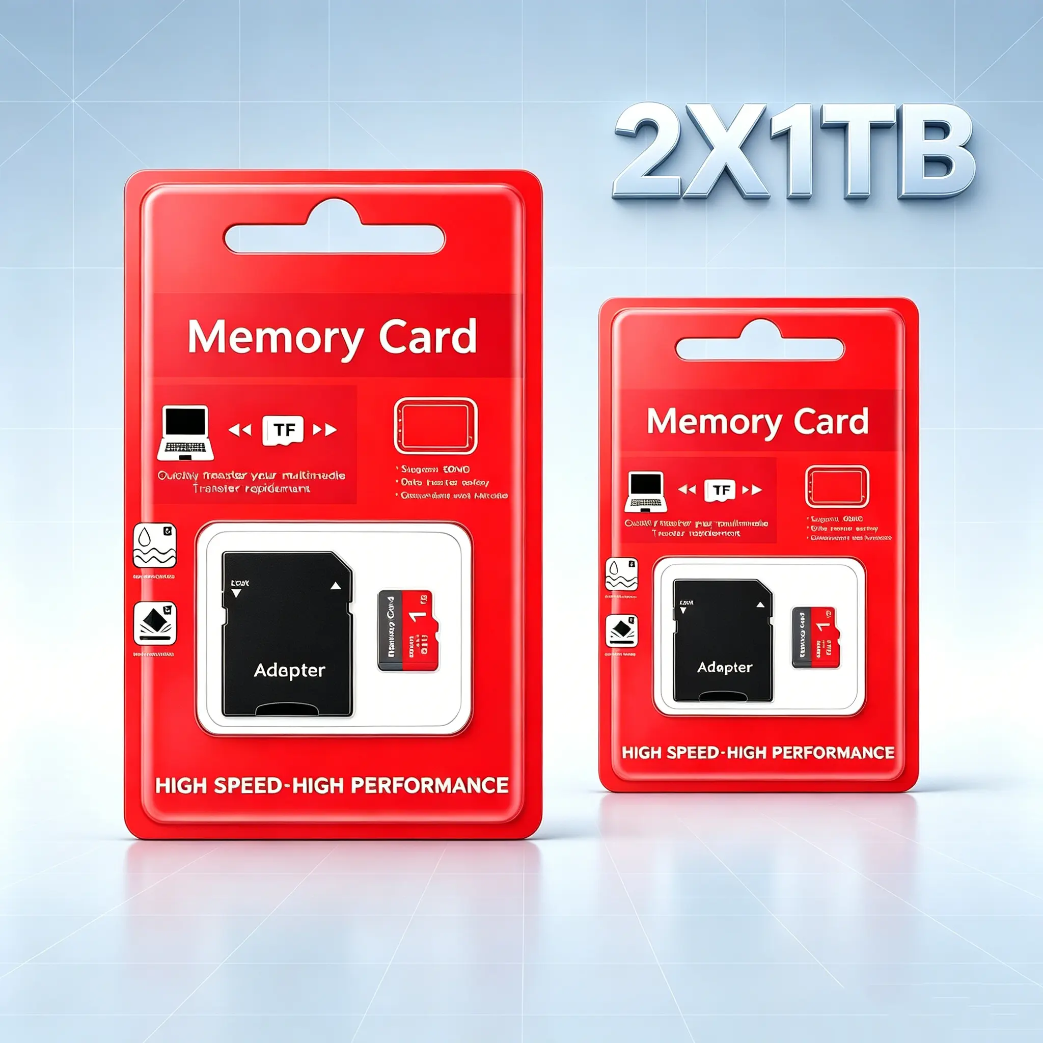 2 Complete Sets Micro SD Card for mobile phones, 1TB Microsdxc Card for dash cams, Micro TF SD Cards for car audio, durable sd memory card & sd card record videos on surveillance cameras and PC