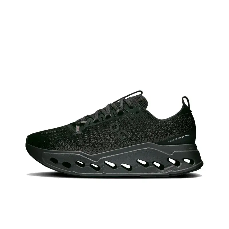 Long-Distance Training Running Shoes, Triple Black Colorway, Engineered Mesh Upper