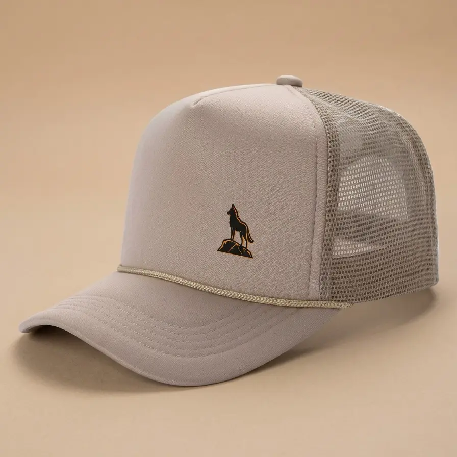 Unisex Minimalist Lone Wolf Trucker Dad Hat - Curved Brim, Understated Graphic, Black, 90s Vintage Quiet Streetwear, 1 Size, Buckle, Universal, Cold Wash, Do Not Bleach, Birthday Gift Baseball Cap (Flat Caps Style)