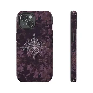 Purple heart flower Compatible with iPhone 17 Pro Max 16 15 Plus 14 13 12 11 AIR XS XR Phone Case Hard Shell Rugged Phone Case Anti-scratch Shockproof Frosted Protective Cover Waterproof Outer Layer Durable Shell