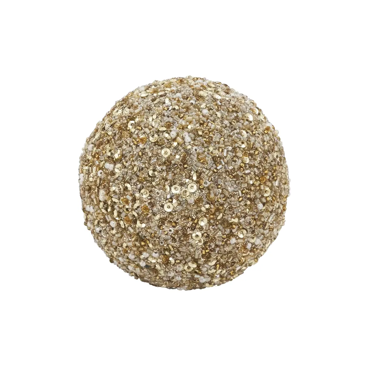 Saro Lifestyle BL819.GL 4 in. Whimsical Wonder Beaded Orb, Gold - Set of 4