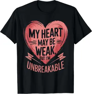 100% Cotton Congestive Heart Failure Chronic Disease CHF Awareness T-Shirt