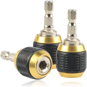 3 count Self-locking Drill Bit Holder 50mm, 1/4 Inch Hex Shank Extension Rod  Bit Holder Set Quick Release Chuck Adapter Connector for Power Drill Tool