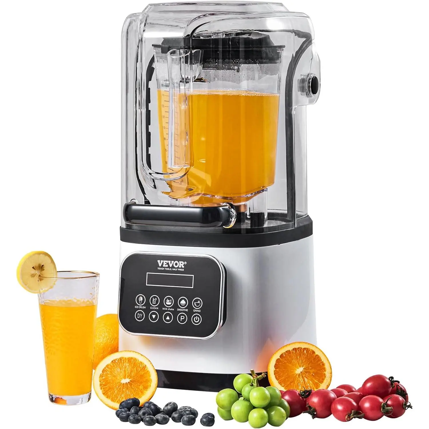 Spring New Arrivals Commercial Countertop Plastic Blender with Shield - 68 oz Jar Combo, Stainless Steel 9 Speed & 5 Functions, Touchscreen, 1-Touch Self-Cleaning, Smooth Blending for Shakes, Crush Ice