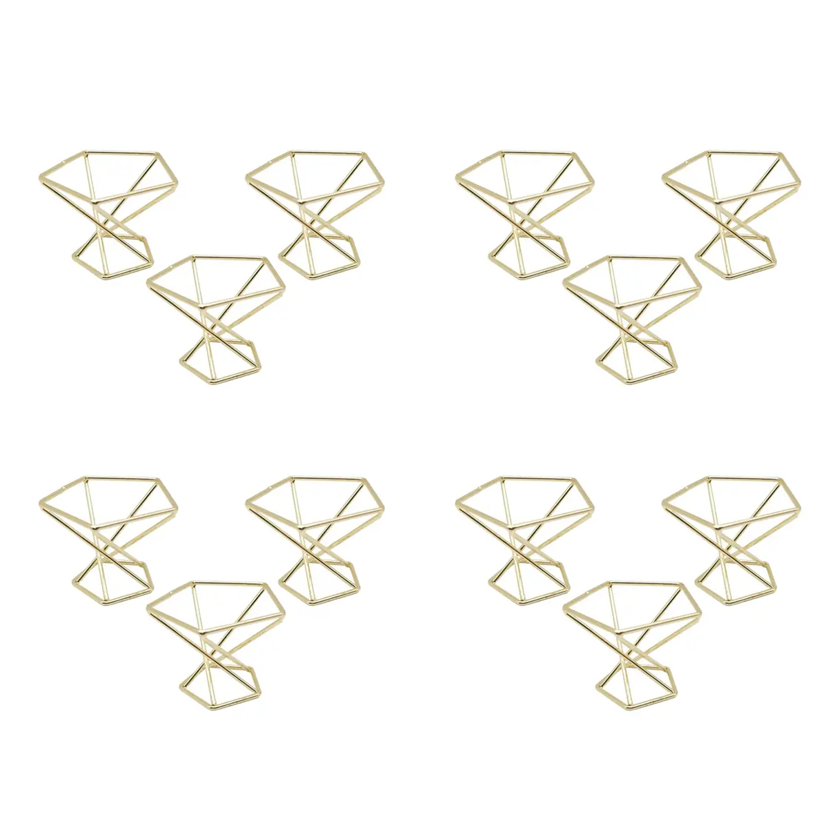 12-Pcs Modern Firm Geometric Metal Air Plant Holder - Car Interior Decoration Rack, Tillandsia Containers for Room Decor, Floating Shelves, Coffee Tables, Book Shelves, Party Use, Thoughtful Mother's Day Gift, House Decor