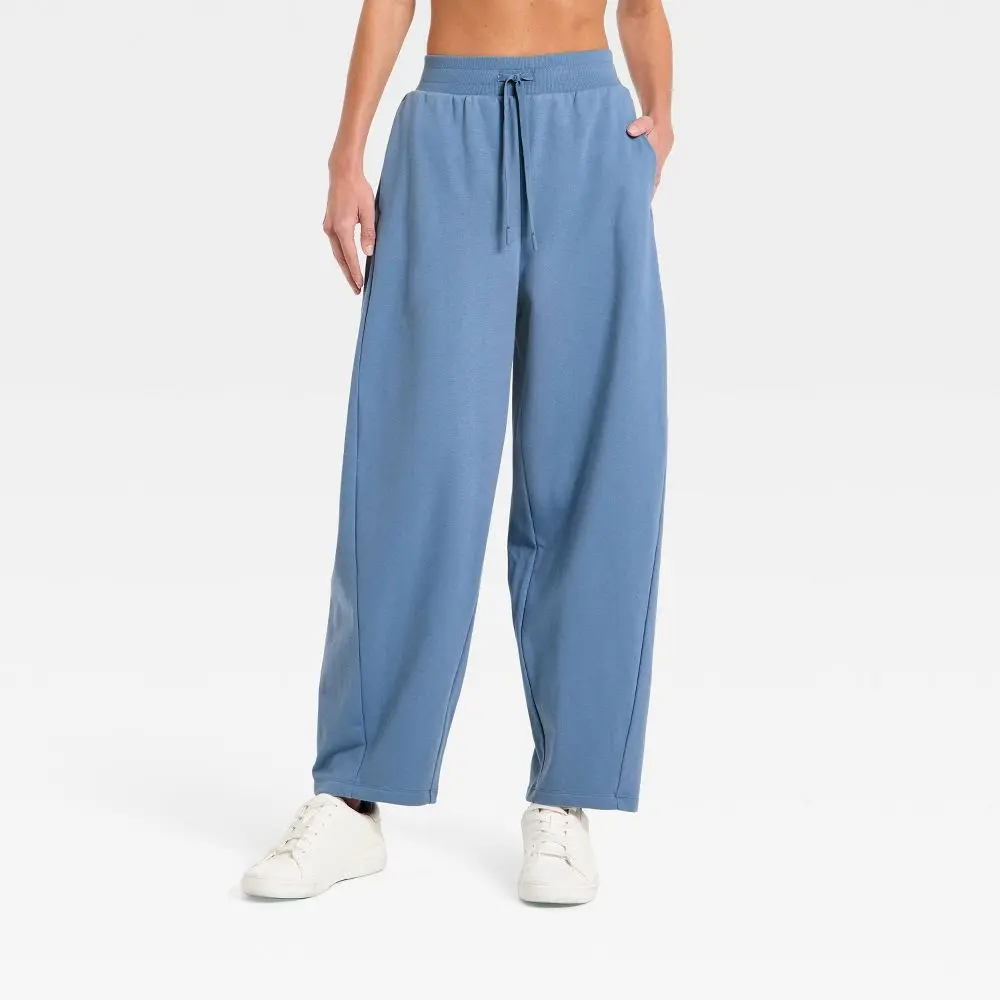 Women's Active Comfort French Terry High-Rise Barrel Leg Sweatpants - All In Motion