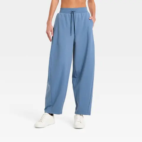 Women's Active Comfort French Terry High-Rise Barrel Leg Sweatpants - All In Motion