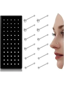 Straight L Shaped Stainless Steel Nose Studs Rings Piercing Pin Body Jewelry 20G-22G 1.5mm 2mm 2.5mm Nose Rings Set