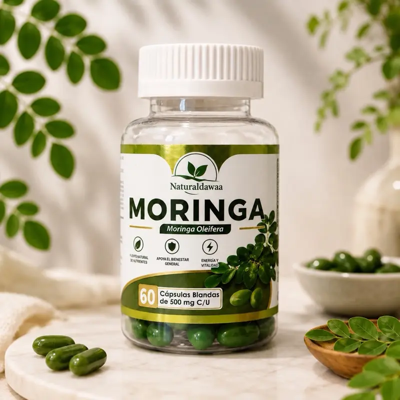 Moringa Oleifera Soft Capsules 500 mg 60 Count Natural Naturaldawaa Wellness Daily Supplement for Health