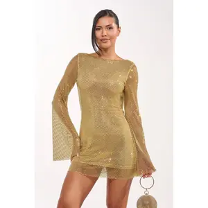 TAKE ME TO IBIZA RHINESTONE MINI DRESS