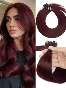Nail U Tip Human Hair Extension Women's Real Hair Extensions, Natural Straight Wig Capsules, Enhance Your Look Instantly, Perfect for Daily Wear & Special Occasions