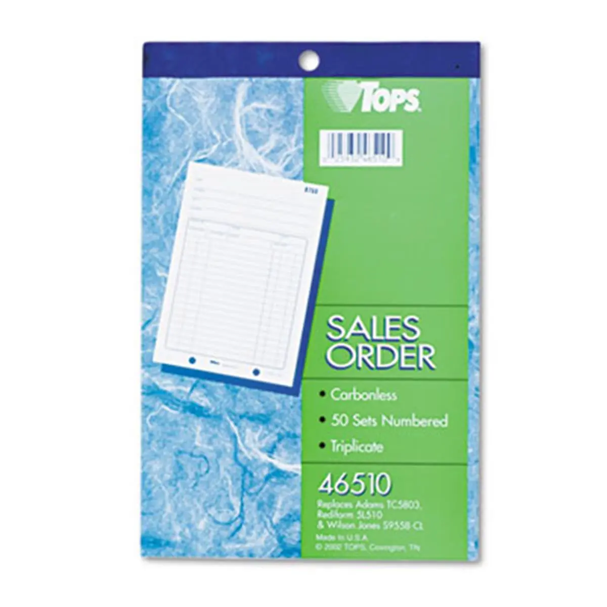 Tops 46510 Sales Order Book- 5.56 x 7.94- Three-Part Carbonless- 50 Sets-Book