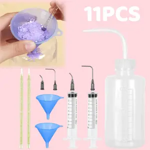 11 Piece DIY Snowball Cup Set, Including Squeeze Bottle, Funnel, Elbow Syringe, Mixing Rod, Suitable for Handmade and DIY Projects, A Christmas Gift for Beginners and Handicraft Enthusiasts