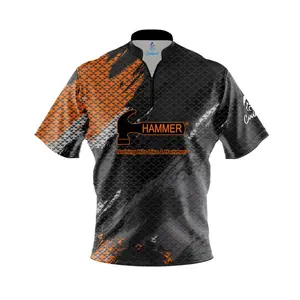 Hammer Ideal Quick Ship CoolWick Sash Zip Bowling Jersey