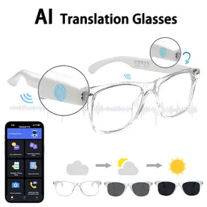 Smart Translation Glasses with Headphones and Microphone, Wireless Bluetooth-compatible Speaker, Music Playback and Calling Support, Translation Function