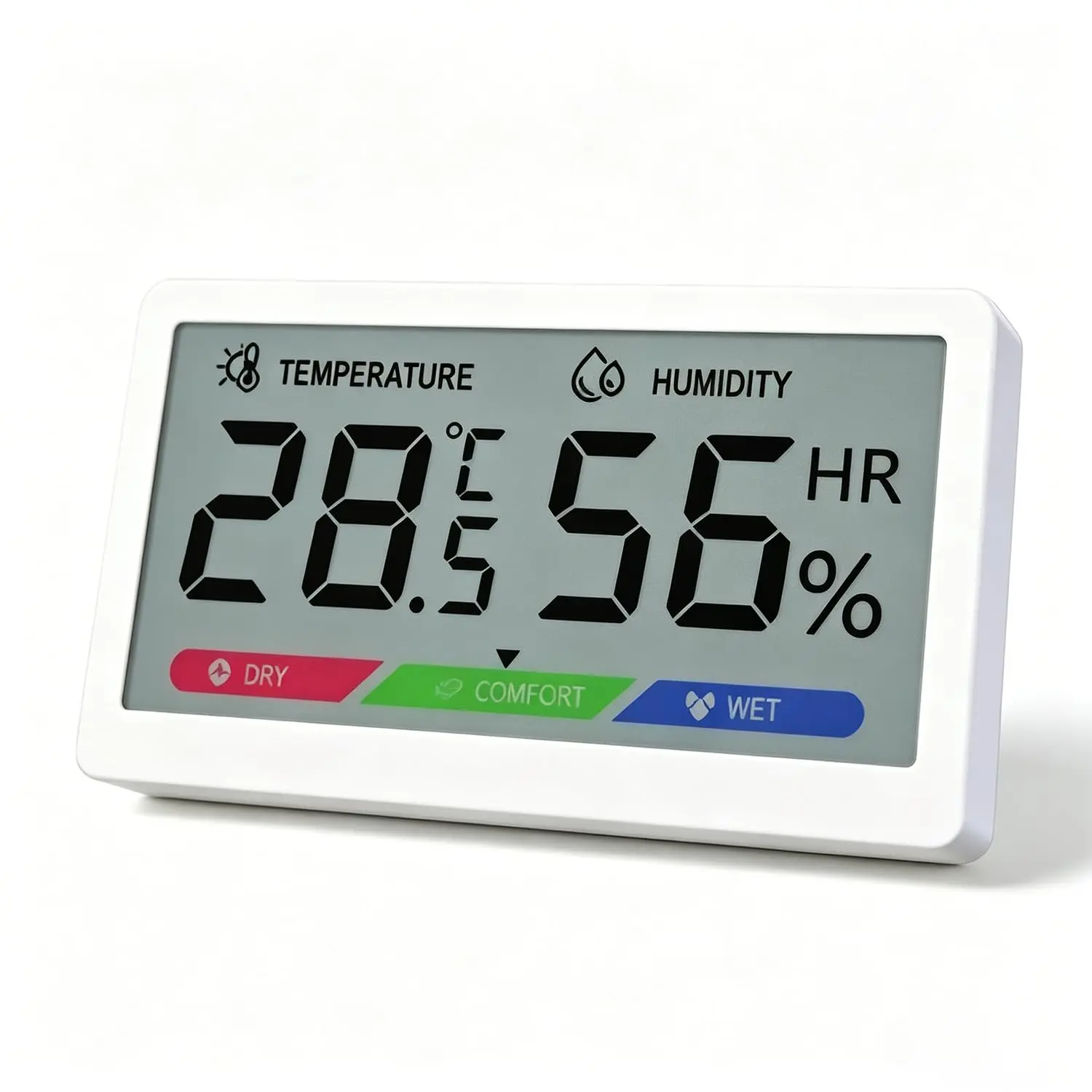 Digital Hygrometer Room Thermometer for Indoor  Use, 3.08" Large LCD Display, 15s  Refresh, 3-Color Comfort , High Accuracy Temperature Humidity