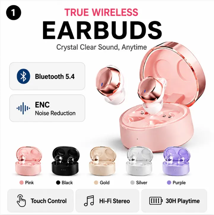 These Earbuds Look Like Jewelry  Electroplated TWS | 5 Colors | Bluetooth 5.4 | Cute & Premium