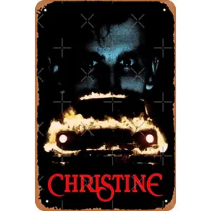 Christine face poster metal tin sign 8x12 vintage retro man cave wall decor