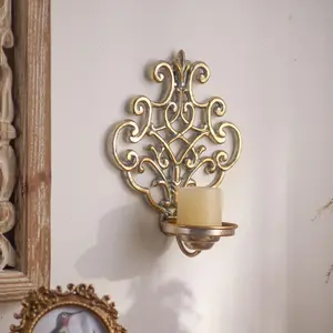 Vintage Wall Mounted Candle Holder, 1 Count Exquisite Metal Candle Holder, Wall Decor for Home Living Room Bedroom, Home Decor, Ornaments, Halloween, Vintage Candle Stand
