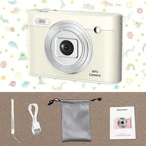 Digital Camera 2.4-inch Screen 32GB SD Card 8x Zoom 44MP 1080P Silver Color with Free USB Cable Ideal for Kids Teens Photography Gift - Sliver