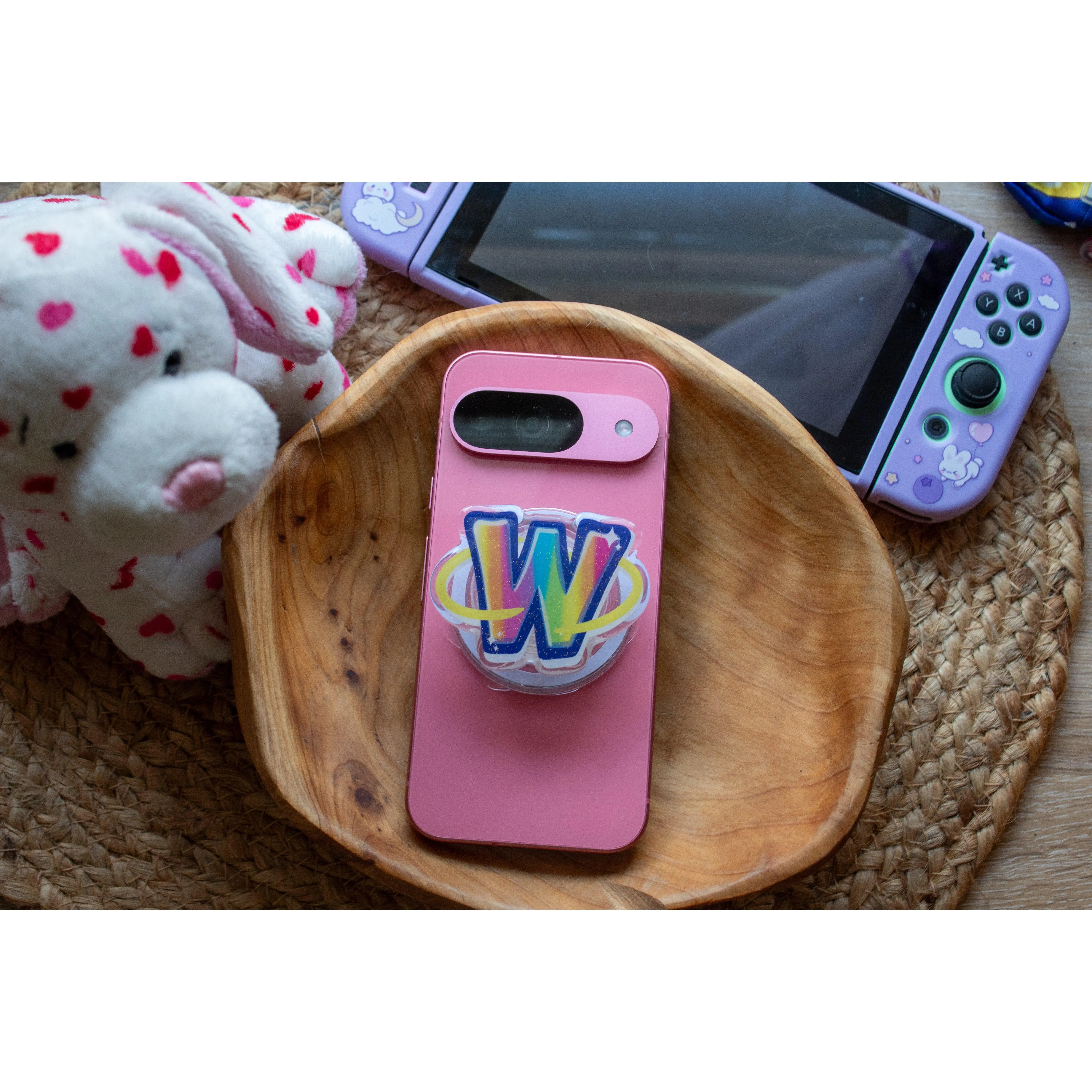 Webkinz Magic W Phone Grip and Magsafe Converter Base | Glitter Epoxy Front | 2.5" x 2.5"