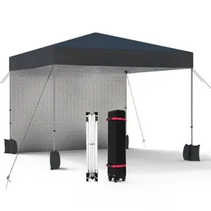 GARVEE 10x10 Pop Up Canopy Tent with Vented Top, Removable Sidewall, Durable Oxford Cloth, Wheeled Bag, Adjustable Height, for Outdoor Events