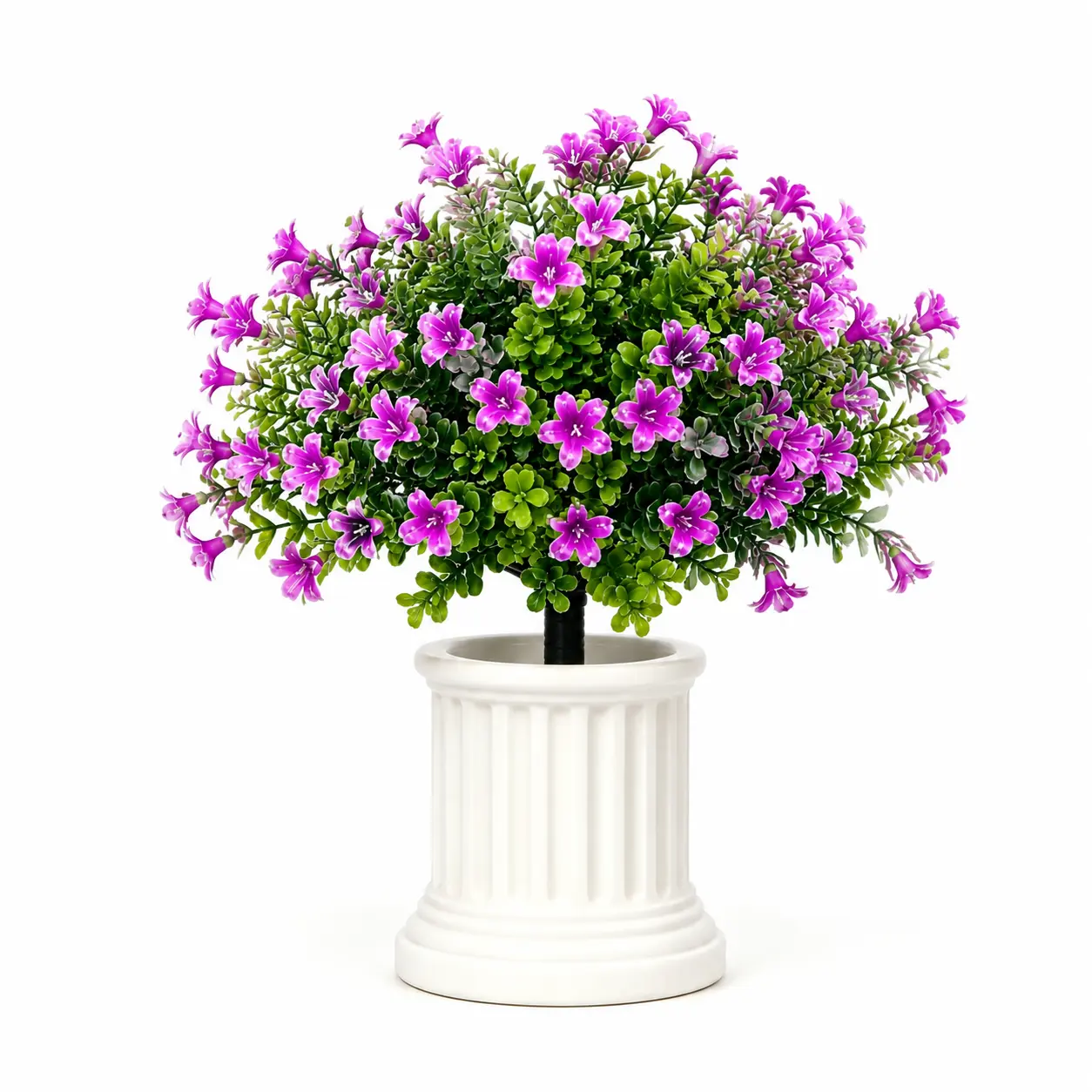 Mixed Colors Faux Cosmos-Eucalyptus Flower Arrangement - Artificial Plants & Flowers for Indoor/Outdoor Garden, Porch & Patio Home Decor Ornaments with Holly Greenery