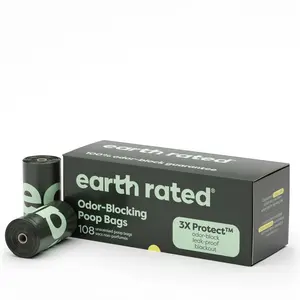 Earth Rated | 3X Protect Odor-Blocking Poop Bags, 120 Count, Leak-Proof, Unscented, Durable 7-Layer Design, 9" x 13" Size, B Corp Certified Earth Rated | 3X Protect Odor-Blocking Poop Bags, 120 Count, Leak-Proof, Unscented, Durable 7-Layer Design, 9" x 13" Size, B Corp Certified