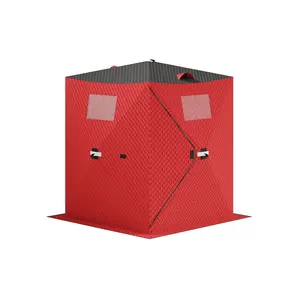 Garvee Pop-Up Ice Fishing Tents - Fully Insulated, Waterproof Oxford Fabric, Portable Hub-Style Shelters with Quick Setup, Zippered Doors, Anchors, Ropes & Carry Bags; Sizes for 2 to 8 Persons; Windproof and Warm for Winter Fishing