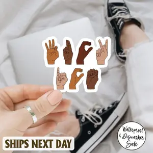 Fuck ICE Hand Sign Language Sticker, Anti-ICE Sticker, Chicago Activist Sticker, Immigrant Rights Vinyl sticker, Abolish ICE