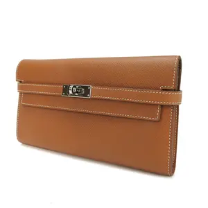 Pre-owned HERMÈS Calfskin Small Leather Goods Hermes Kelly Wallet Epsom Long Wallet